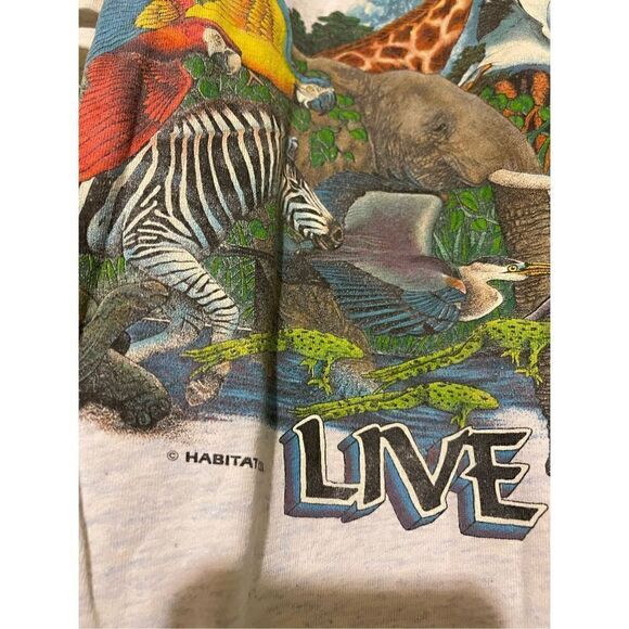 Animal Tee X Vintage Live and Let Live Wildlife Animals Earth shirt Habitat XCIl - Picture 6 of 15